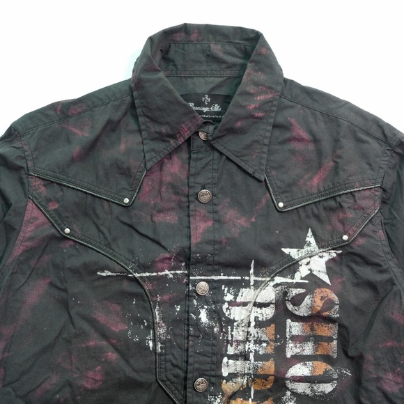 Bernings sho gothic punk button up longsleeve shirt - Picture 5 of 8